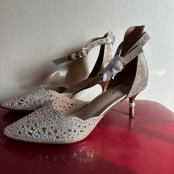 IDIFU Women's IN2 Candice Wedding Rhinestones Sequins Low Kitten Heels - Picture 5 of 7